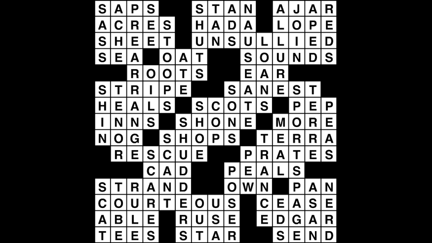 Crossword puzzle, Wander Words answers: February 27, 2019