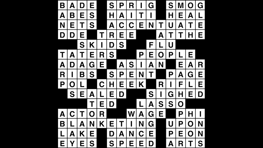 Crossword puzzle, Wander Words answers: February 28, 2019