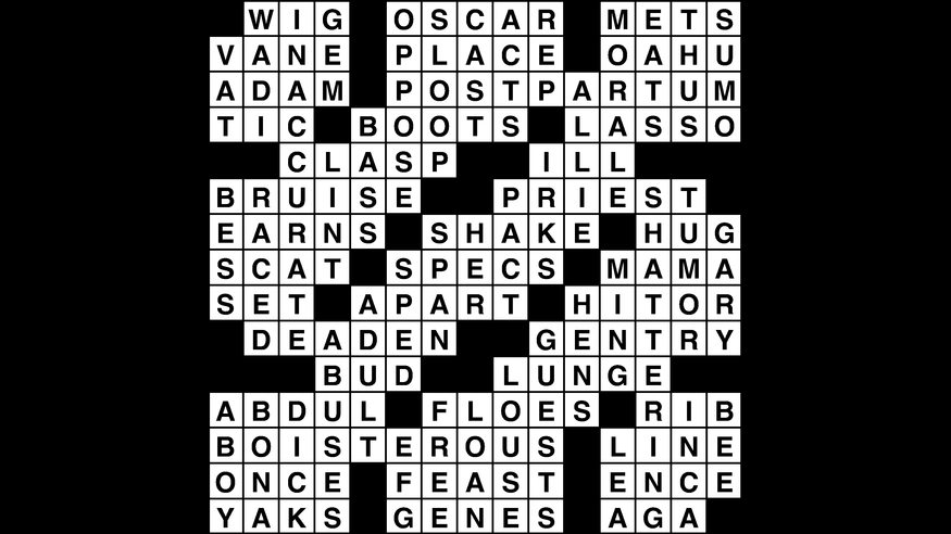 Crossword puzzle, Wander Words answers: February 7, 2019