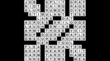 Crossword puzzle, Wander Words answers: January 11, 2019