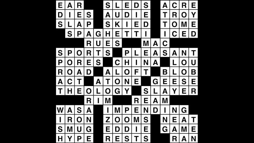 Crossword puzzle, Wander Words answers: January 16, 2019
