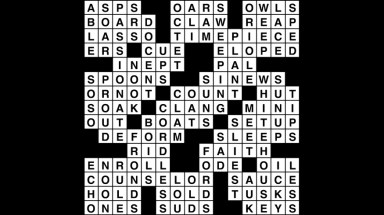 Crossword puzzle, Wander Words answers: January 18, 2019