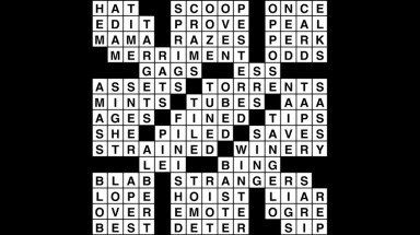 Crossword puzzle, Wander Words answers: January 25, 2019