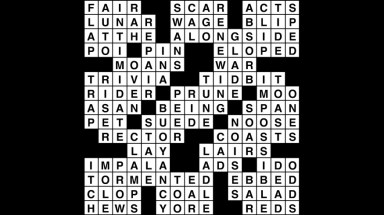 Crossword puzzle, Wander Words answers: January 28, 2019