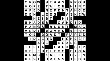Crossword puzzle, Wander Words answers: January 8, 2019