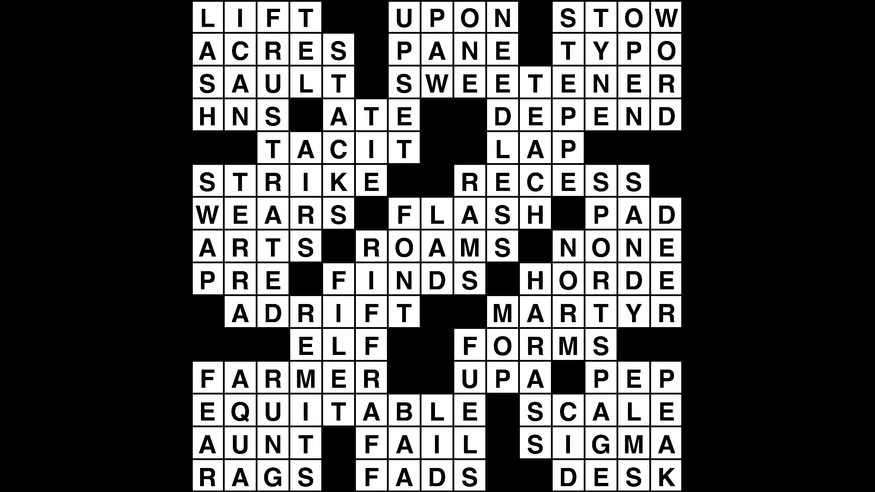 Crossword puzzle, Wander Words answers: January 9, 2019