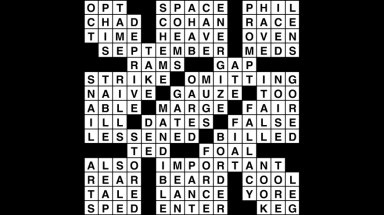 Crossword puzzle, Wander Words answers: March 12, 2019