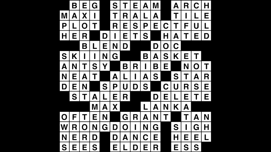 Crossword puzzle, Wander Words answers: March 15, 2019