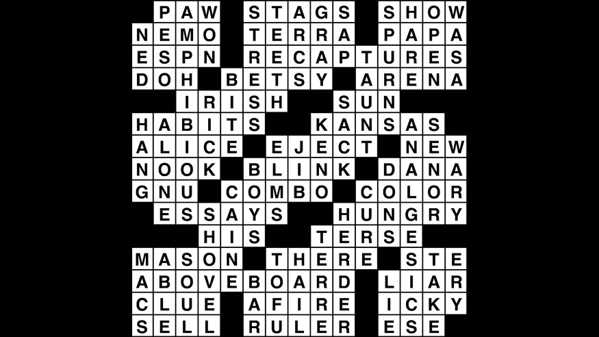 Crossword puzzle, Wander Words answers: March 20, 2019