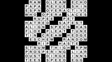 Crossword puzzle, Wander Words answers: March 6, 2019
