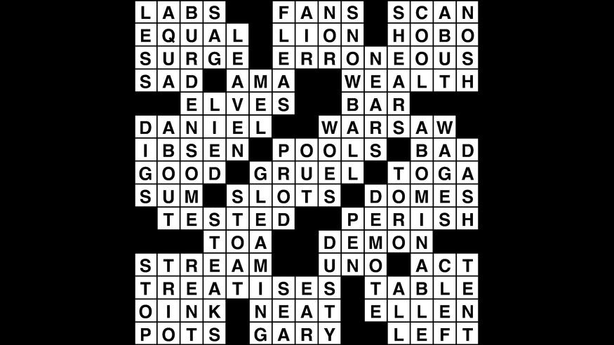 Crossword puzzle answers: November 14, 2018