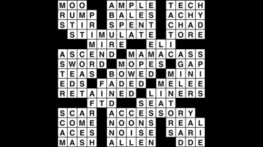 Crossword puzzle, Wander Words answers: November 28, 2018