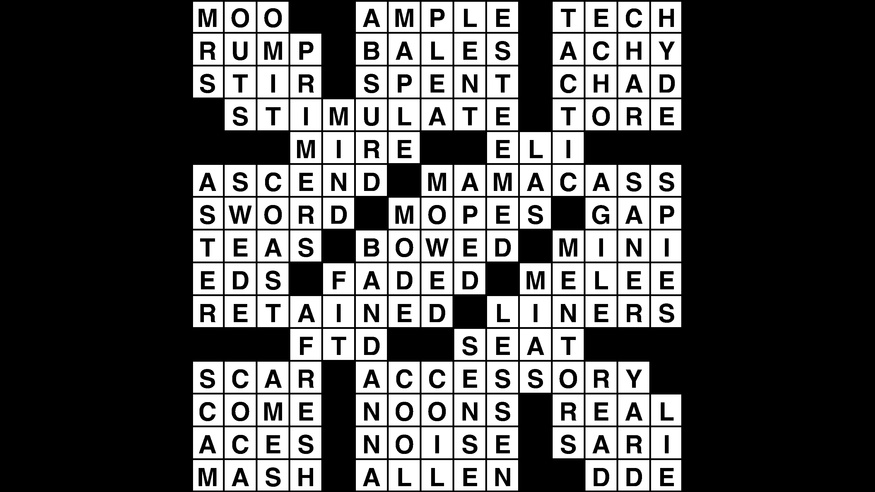 Crossword puzzle, Wander Words answers: November 28, 2018