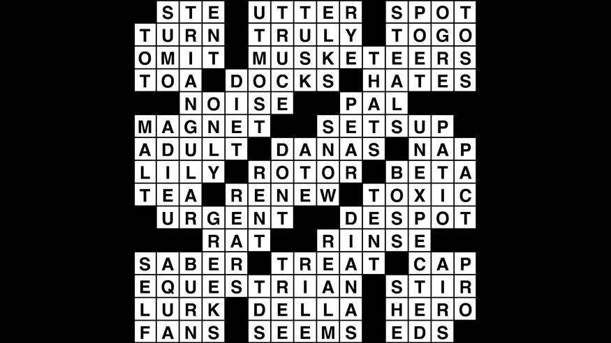 Crossword puzzle answers: November 7, 2018