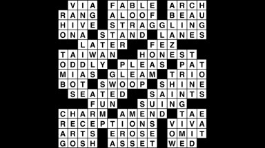 Crossword puzzle answers: October 12, 2018