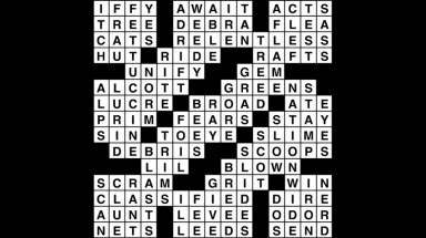 Crossword puzzle answers: October 16, 2018