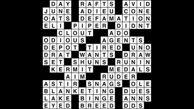 Crossword puzzle answers: October 17, 2018