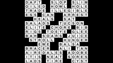 Crossword puzzle answers: October 19, 2018