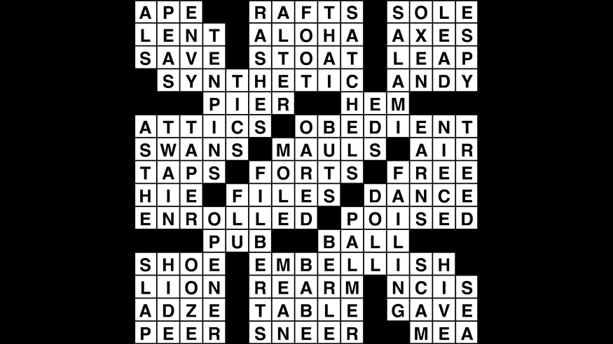 Crossword puzzle answers: October 23, 2018