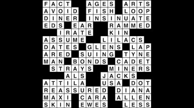 Crossword puzzle answers: October 31, 2018