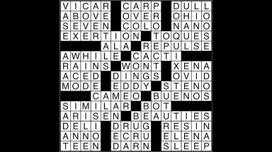 Crossword puzzle answers: December 11, 2017