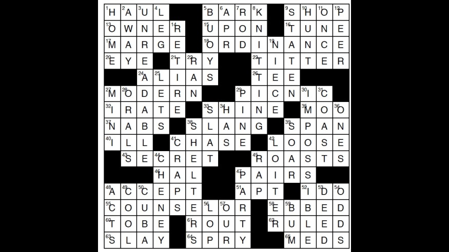 Crossword puzzle, Wander Words answers: December 17, 2018
