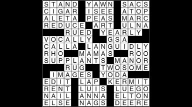 Crossword puzzle answers: December 19, 2017