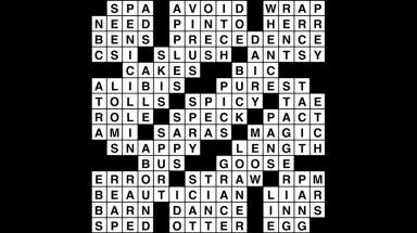 Crossword puzzle, Wander Words answers: December 27, 2018