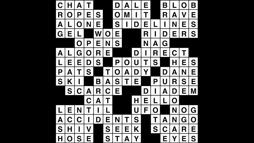 Crossword puzzle, Wander Words answers: December 31, 2018
