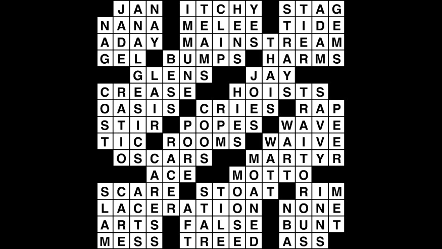 Crossword puzzle, Wander Words answers: December 4, 2018