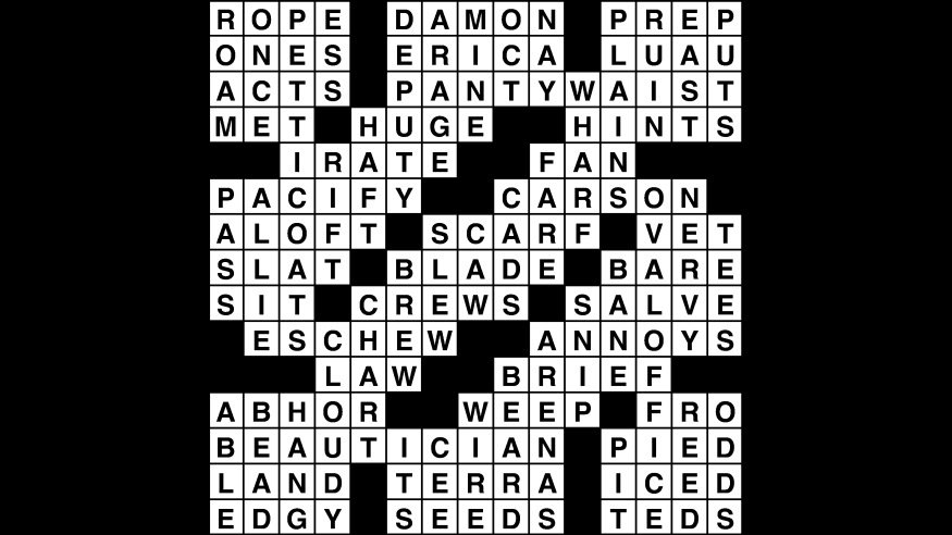 Crossword puzzle, Wander Words answers: December 6, 2018
