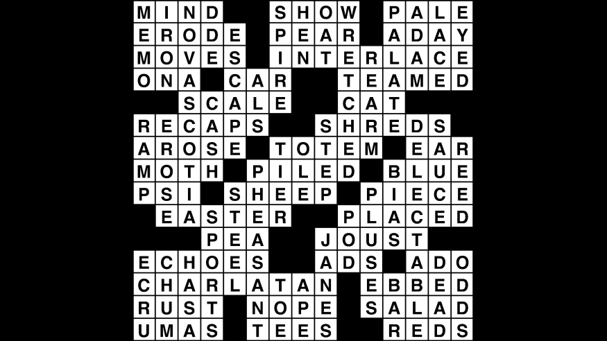 Crossword puzzle, Wander Words answers: February 22, 2019