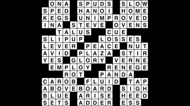 Crossword puzzle, Wander Words answers: February 25, 2019