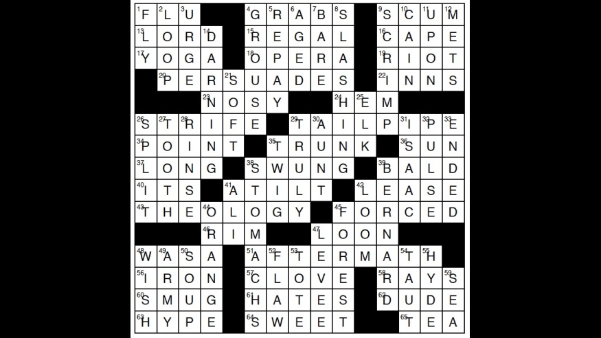 Crossword puzzle, Wander Words answers: February 4, 2019: