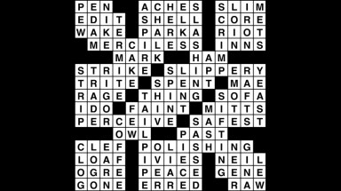 Crossword puzzle, Wander Words answers: January 21, 2019