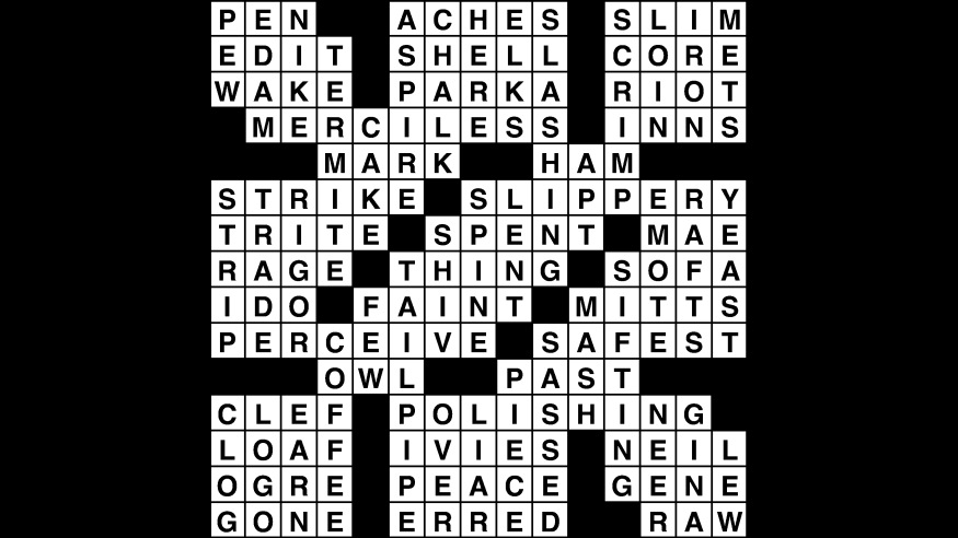 Crossword puzzle, Wander Words answers: January 21, 2019