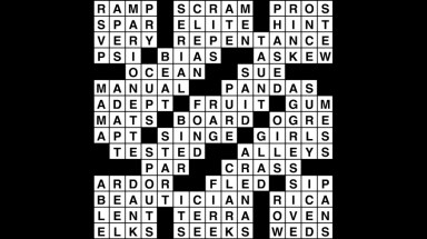 Crossword puzzle, Wander Words answers: January 22, 2019