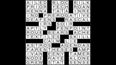 Crossword puzzle answers: July 5, 2017