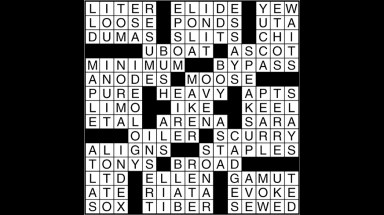 Crossword puzzle answers: July 6, 2017
