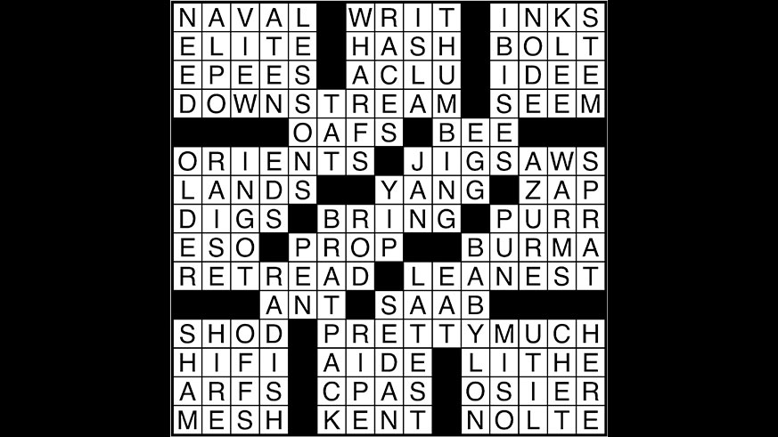 Crossword puzzle answers: May 10, 2017 - Metro US