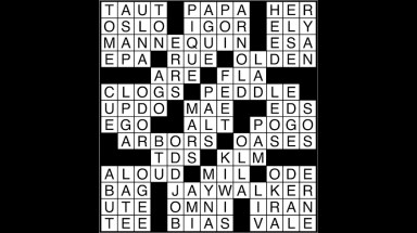 Crossword puzzle answers: May 21, 2018