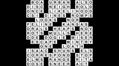 Crossword puzzle answers: November 12, 2018