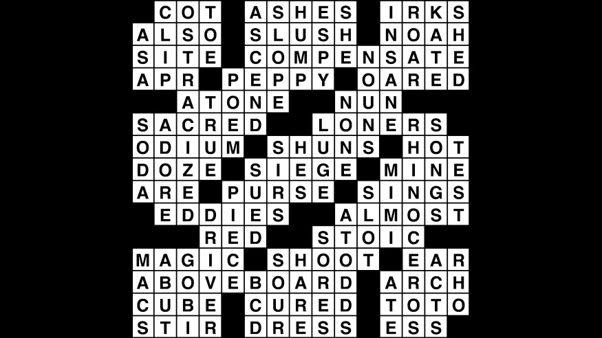 Crossword puzzle, Wander Words answers: November 20, 2018