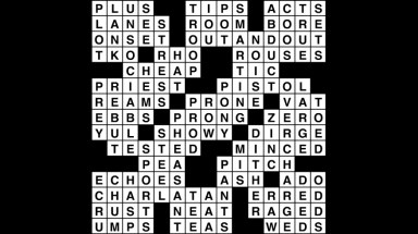 Crossword puzzle answers: November 5, 2018