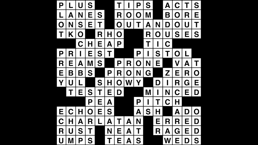 Crossword puzzle answers: November 5, 2018