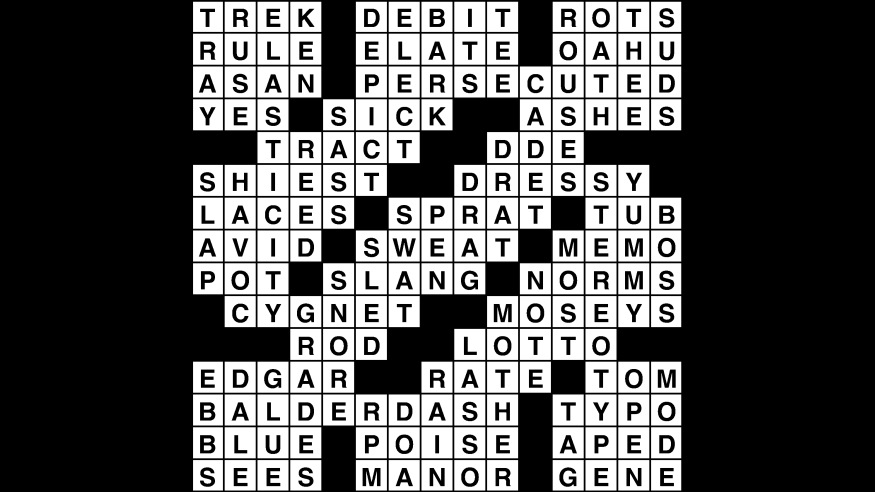 Crossword puzzle answers: November 8, 2018