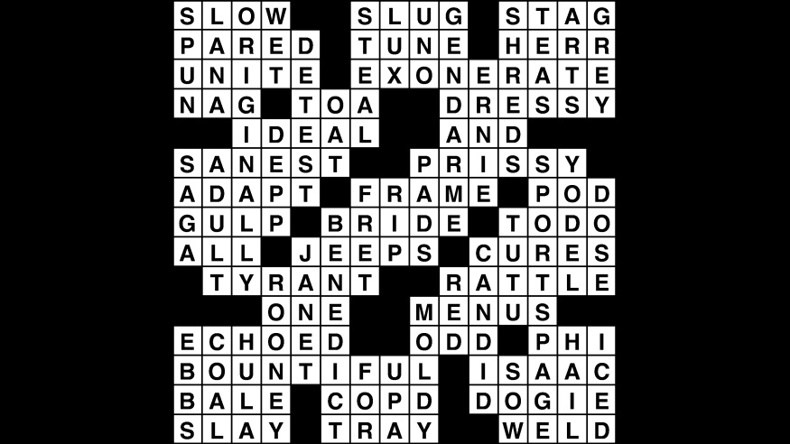 Crossword puzzle answers: October 15, 2018