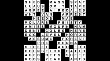 Crossword puzzle answers: October 22, 2018
