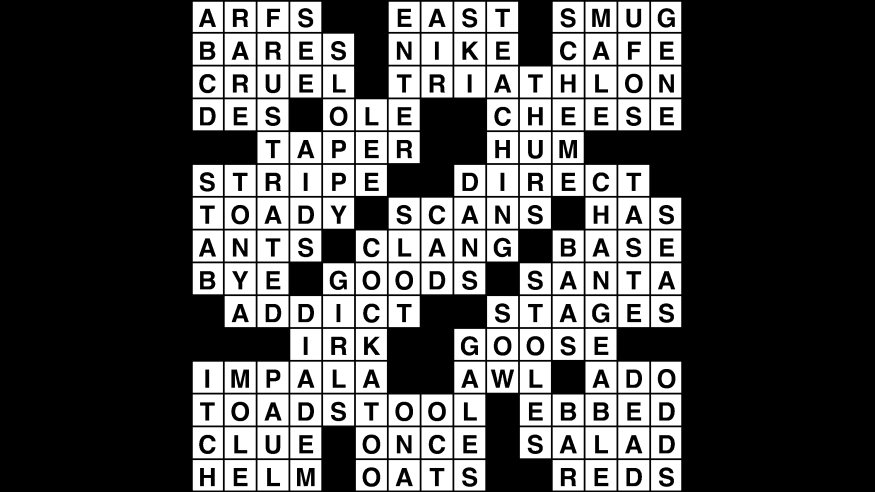 Crossword puzzle answers: October 5, 2018