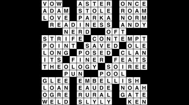 Crossword puzzle answers: October 9, 2018